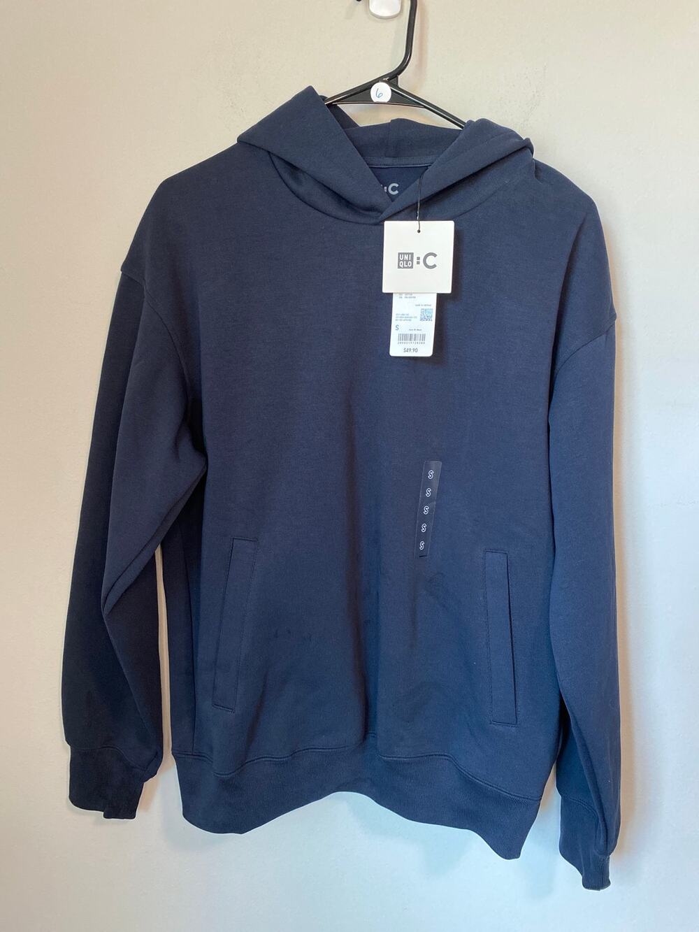 New Uniqlo Sweat Oversized Pullover Hoodie Navy Unisex Size Small